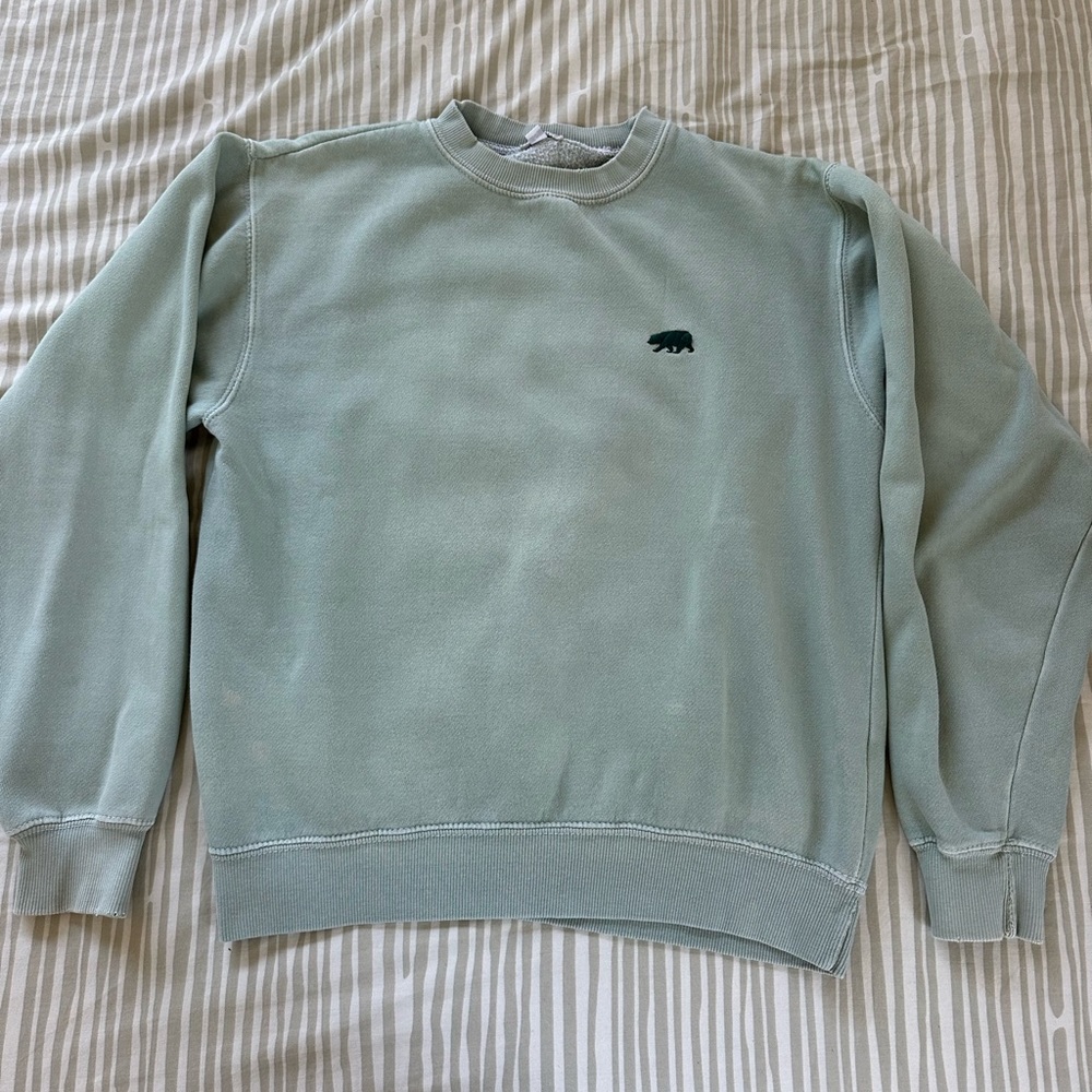 brandy melville green bear crewneck